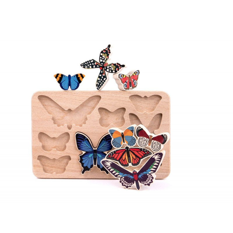 Sortierspiel Schmetterlinge aus Holz