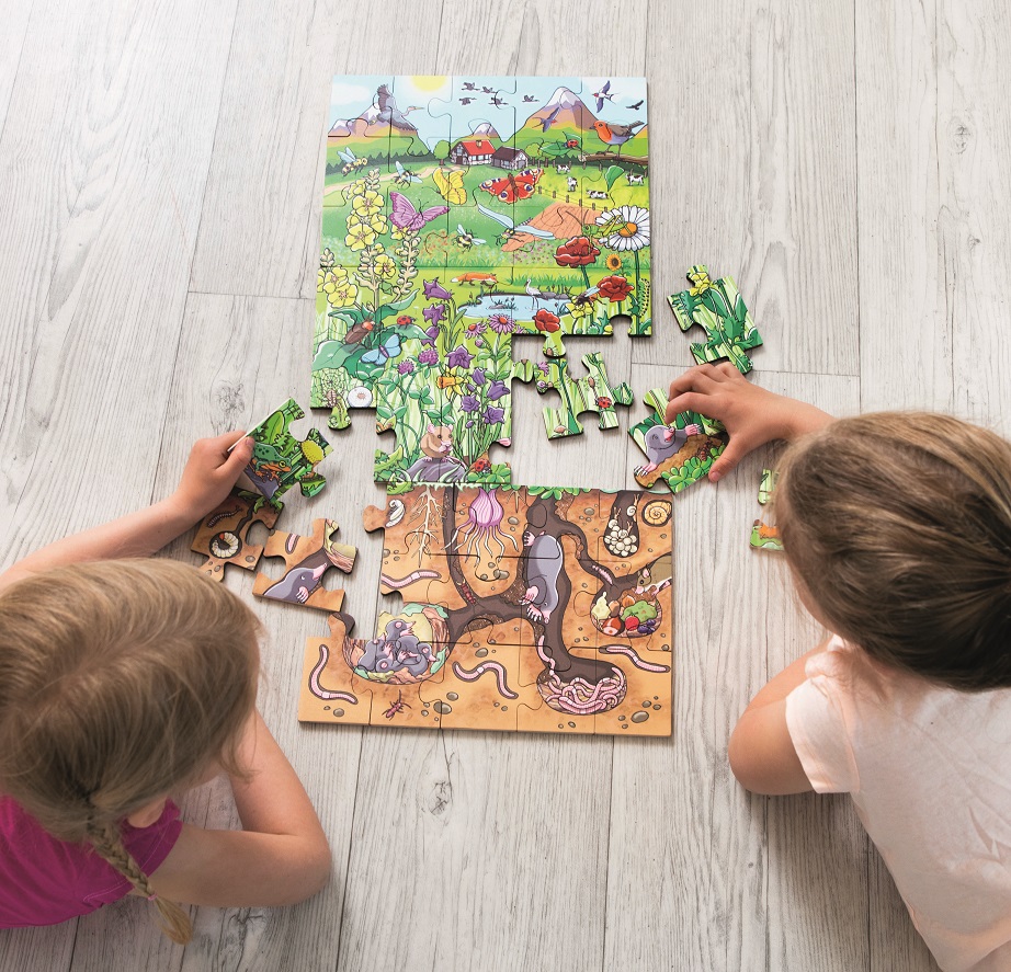 Bodenpuzzle Entdecke die Blumenwiese 3 in 1