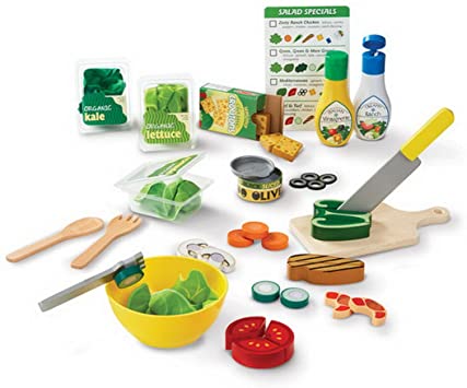 Lebensmittelset für Kinder Salat Set aus Holz und Filz