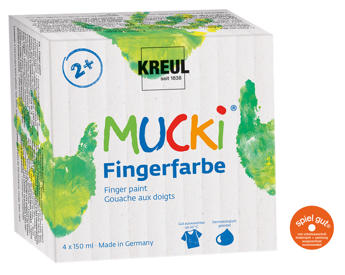 Fingerfarbe auf Wasserbasis für Kinder MUCKI