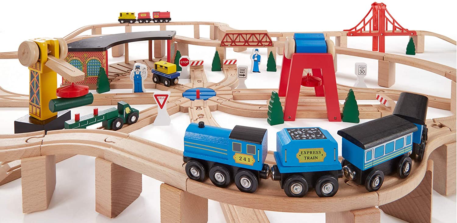 Holzschienen Zugschienen aus Holz Eisenbahnschienen Set für Kinder billig