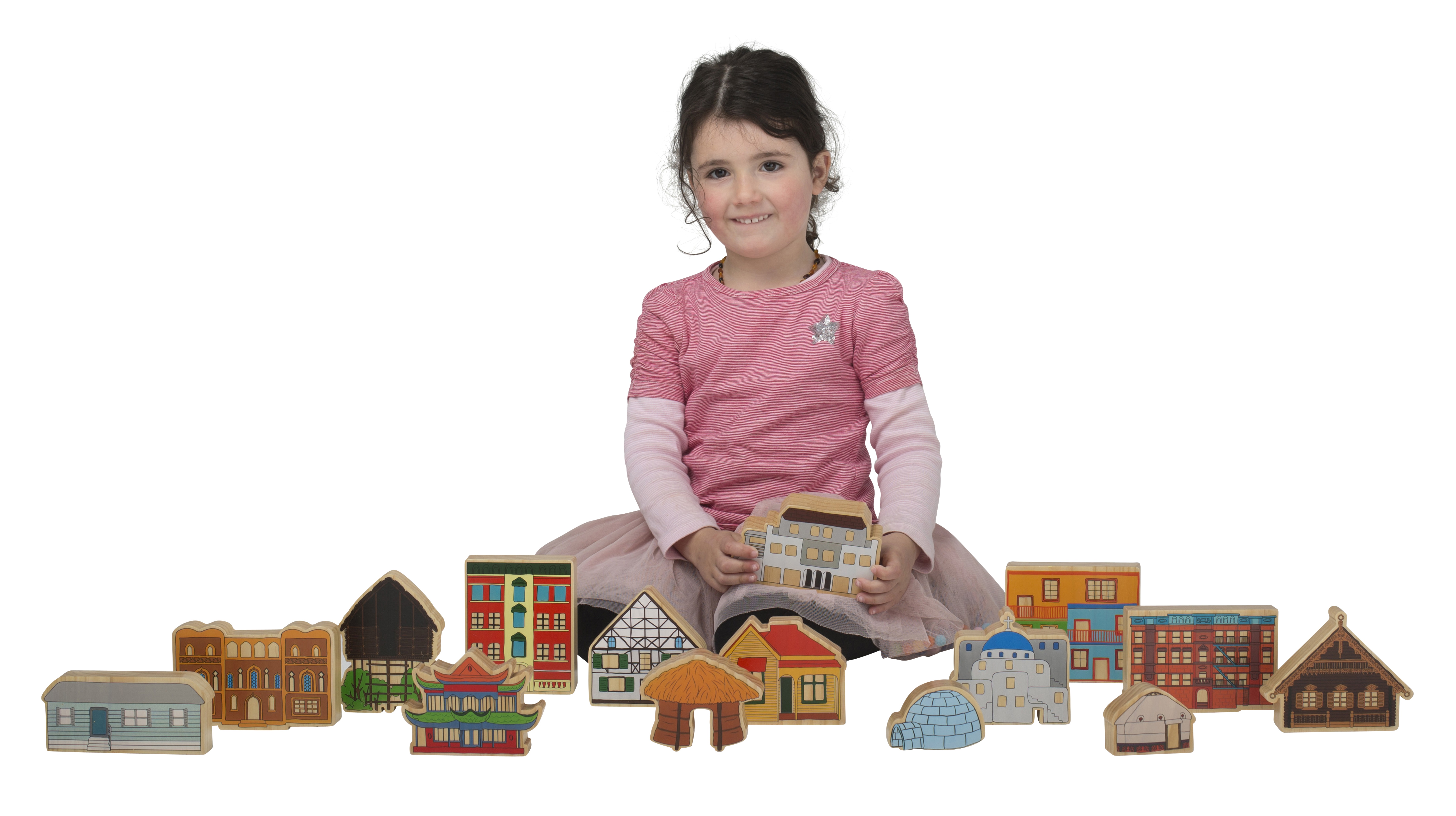 Gebäude der Welt Holzbausteine Haus bauen mit Kindern