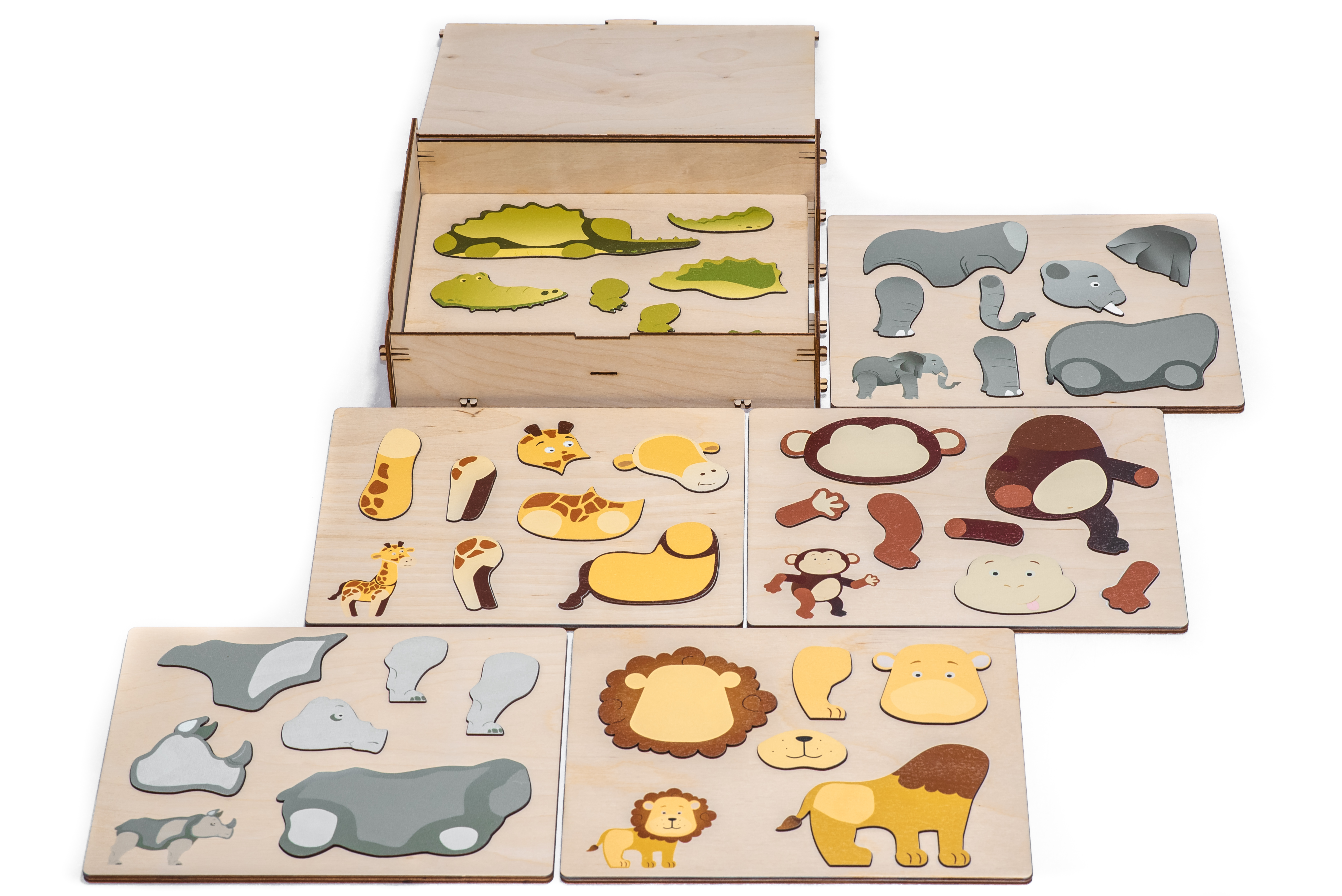 Magnetische Holzpuzzles für Kinder - Wildtiere 2