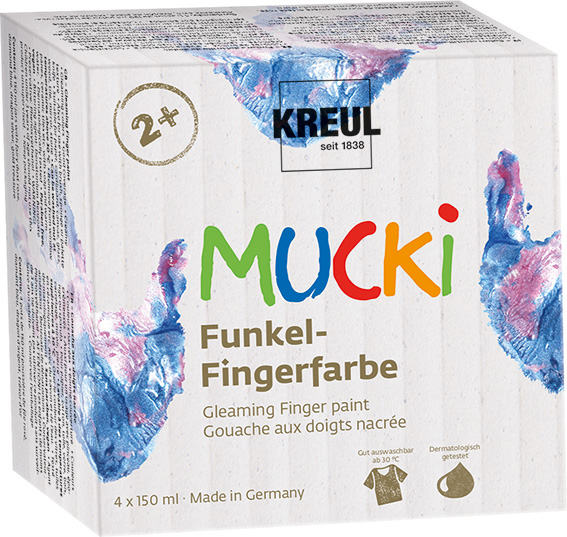 MUCKI Funkel Fingerfarben - kindgerecht auf Wasserbasis