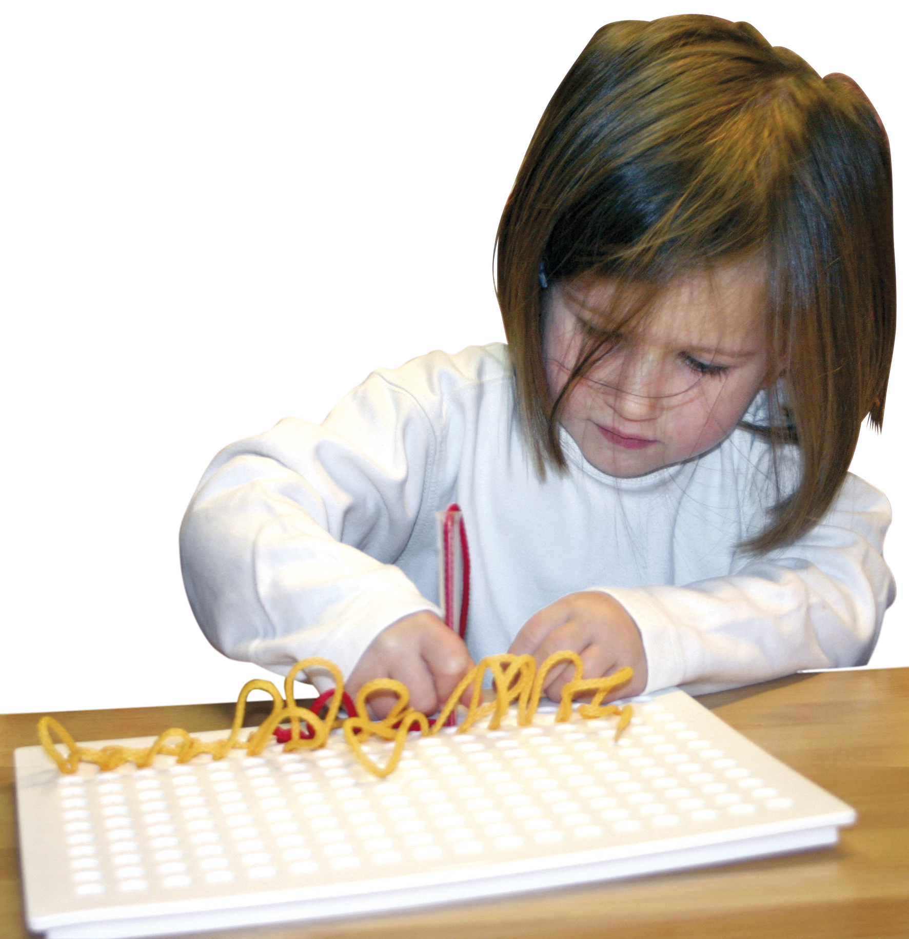 Playboard weiß - Fädelspiel für Kinder Fädeln und Stecken